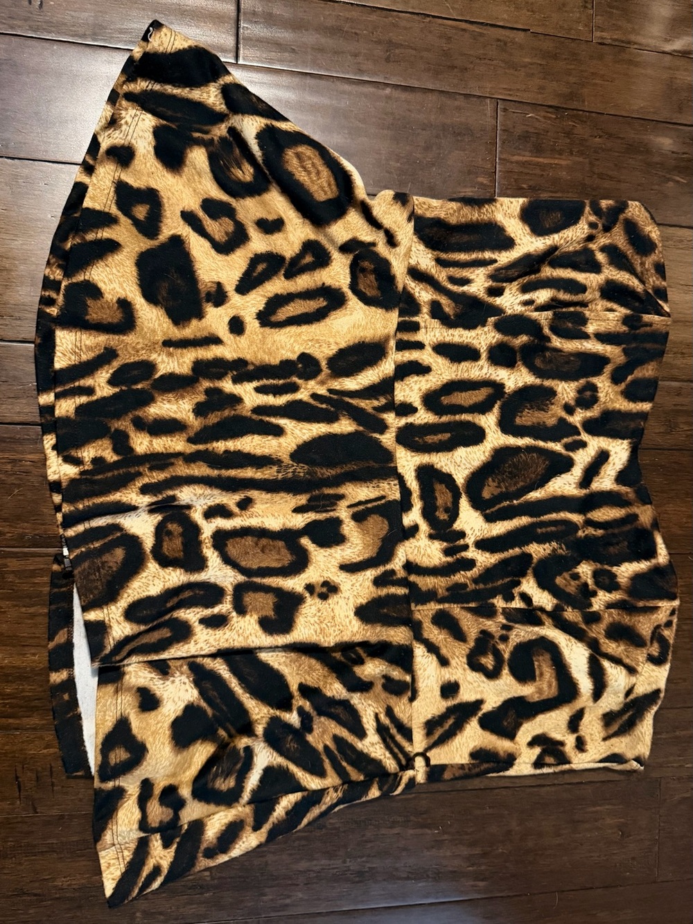 Deb Leopard Print Strapless shirt - Black and Tan